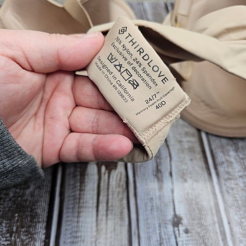 Thirdlove 24/7 Memory Foam Full Coverage Tan Bra … - image 4